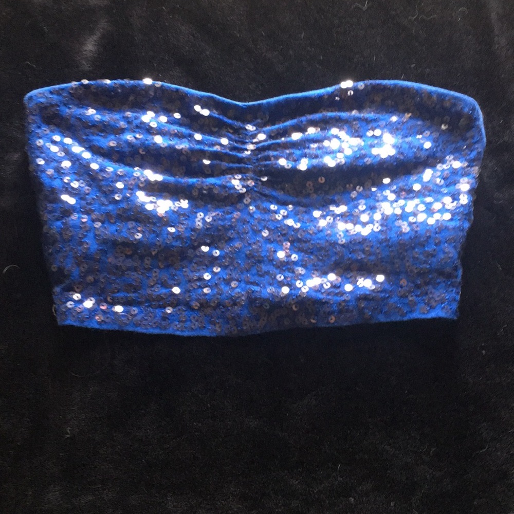 shiny blue bandeau